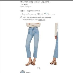 Topshop Raw Hem Crop Straight Leg Jeans